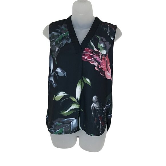 Ted Baker London Rafa Eden Sleeveless V-neck Black Blouse Size 0 - Picture 3 of 7